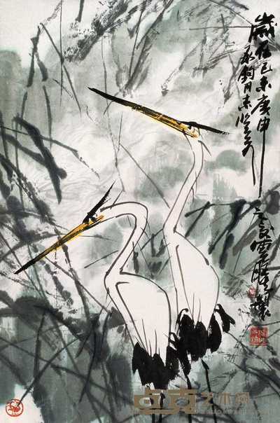 舒传曦 1980年作 鹭鸶图 镜心 66×43.5cm